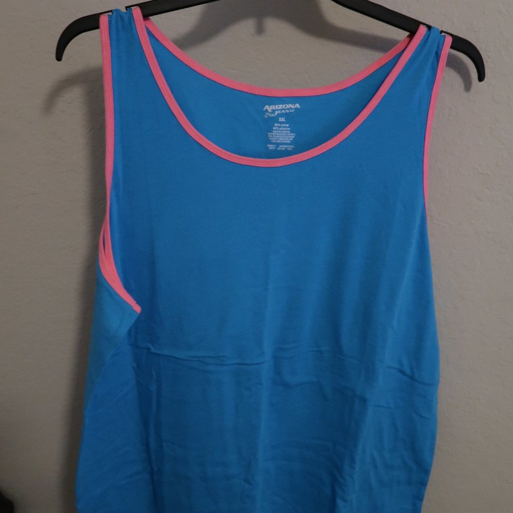 Blue and pink XXL tank top